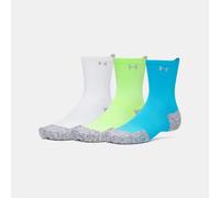 Calcetines de caña media Under Armour ArmourDry® Run Cushion unisex - Paquete de 3 Capri / Blanco / Reflectante M