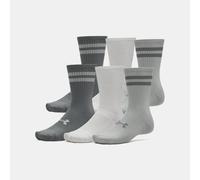 Calcetines de caña media Under Armour Essential unisex - Paquete de 6 Titanium / Titanium / Clay Verde XL
