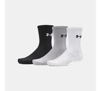 Calcetines de caña media Under Armour Performance Cotton unisex - Paquete de 3 Blanco / Acero / Acero M