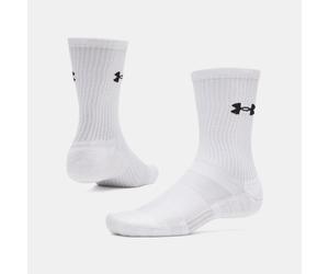 Calcetines de caña media Under Armour Performance Cotton unisex - Paquete de 3 Blanco / Blanco / Ultimate Negro M