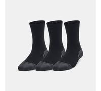 Calcetines de caña media Under Armour Performance Tech para niño/a - Paquete de 3 Negro / Negro / Jet Gris S