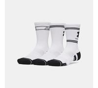 Calcetines de caña media Under Armour Performance Tech unisex - Paquete de 3 Blanco / Blanco / Ultimate Negro M