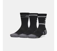 Calcetines de caña media Under Armour Performance Tech unisex - Paquete de 3 Ultimate Negro / Ultimate Negro / Blanco XL