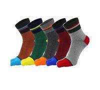 Calcetines de cinco dedos 5 Pares De Calcetines Con Dedos Del Pie For Hombre Otoño Invierno Gruesos Algodón Cálidos Absorbentes Adecuado para correr, andar en bicicleta y otros d(5 pairs mix colors3)