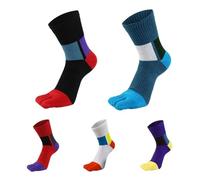 Calcetines de cinco dedos 5 Pares De Calcetines Con Dedos Del Pie For Hombre Otoño Invierno Gruesos Algodón Cálidos Absorbentes Adecuado para correr, andar en bicicleta y otros d(5 pairs mix colors1)
