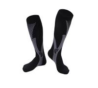 calcetines de compresión 2 pares de calcetines compresión 20-30 mmHg, medias altas for hombres y mujeres, deportivos for maratón, ciclismo, fútbol, venas varicosas(YSZ02-BK,S-M)