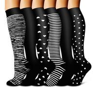 Calcetines de Compresión 6 pares Hombres Circulación 15-20 mmhg Medias de Compresión Médicas Mujeres Enfermería (A-Assorted-2, S-M)