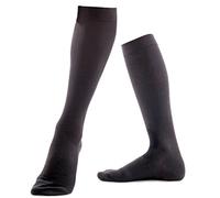 Calcetines de compresión alta rodilla UNISEX para hombres y mujeres compresión médica 1ª clase(18-21 mmHg) Apoyo profesional en vuelos o viajes Anti-trombosis Anti venas varicosas Negro X-Large