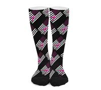 Calcetines De Compresión Bandera De Lazo Rosa Para La Concienciación Sobre El Cáncer De Mama Clásicos Suaves Calcetines De Senderismo, Para Baloncesto, Gimnasio, Senderismo, 50cm