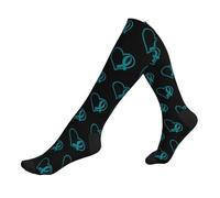Calcetines De Compresión Cinta De Concientización Sobre El Cáncer De Cuello Uterino Antiampollas Deporte Socks Suaves Adultos Medias Para Varicosas Atletismo Circulación Fitness 50Cm