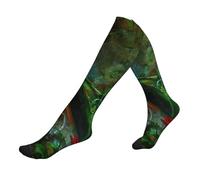 Calcetines de compresión coloridos con estampado de pavo real para hombres y mujeres, calcetines de circulación de soporte de 15-20 mmhg, para correr y deportes, 1 negro., Altoa única