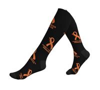 Calcetines De Compresión Concientización Sobre El Cáncer De Riñón Deporte Socks Antideslizantes Medias Hasta La Rodilla Suaves Medias Compresion Para Varicosas Atletismo Mujeres 50Cm