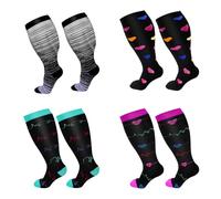 Calcetines de compresión de pantorrilla ancha para hombres y mujeres con gran tamaño deportes elasticidad y rodilla apoyo Medias, conjunto 2,3xl
