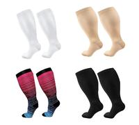 Calcetines de compresión de pantorrilla ancha para hombres y mujeres con gran tamaño deportes elasticidad y rodilla apoyo Medias, conjunto 5,3xl