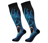 Calcetines De Compresión Dragón Ardiente Medias Antideslizante Calcetine Cortos Cómodos Calcetines De Ciclismo Para Ciclismo Running Trekking 50CM