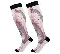 Calcetines De Compresión Dragón Tradicional Antiampollas Calcetines Vuelos Transpirables Medias Hasta La Rodilla Para Circulación Recuperación Mujeres 50Cm