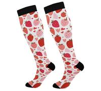 Calcetines De Compresión Fresas Lindas Cómodos Medias Compresion Antiampollas Deporte Socks Para Fitness Recuperación Circulación 50Cm