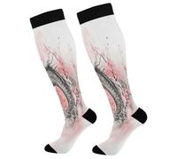 Calcetines De Compresión Hermoso Dragón Japonés Calcetines De Ciclismo Cómodos Medias Lightweight Calcetine Cortos Para Senderismo Trekking Ciclismo 50CM