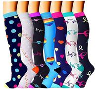 Calcetines de compresión Hombres Mujeres 7 pares Circulación 15-20 mmHg - El mejor soporte para deportes Enfermería Médico Correr