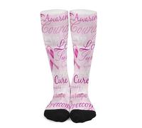 Calcetines De Compresión Linda Cinta Para Concientizar Sobre El Cáncer De Mama Cómodos Divertidos Calcetines De Moda, Para Entrenamiento, Senderismo, Caminar, 50cm