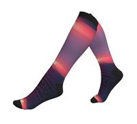 Calcetines De Compresión Luna Brillante En El Mar - Estampado De Hippies Medias Compresion Suaves Medias Hasta La Rodilla Cómodos Adultos Medias Para Soporte Enfermera Mujeres 50Cm