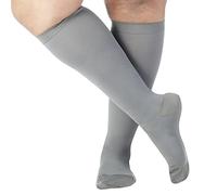 Calcetines de compresión opacos fabricados en Estados Unidos, con manguera, 20-30 mmHg, Large, gris