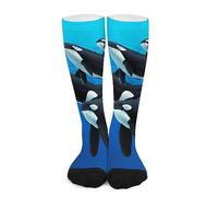 Calcetines De Compresión Orca Orca Clásicos Divertidos Tripulación Calcetines, Para Yoga, Entrenamiento, Senderismo, 50cm