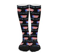 Calcetines De Compresión Oremos Por Puerto Rico Divertidos Transpirables Calcetines De Senderismo, Para Caminar, Deporte, El Uso Diario, 50cm