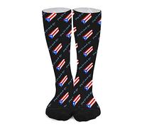 Calcetines De Compresión Oremos Por Puerto Rico Divertidos Transpirables Calcetines Para Caminar, Para Adulto, Deporte, Caminar, 50cm