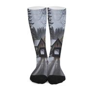 Calcetines De Compresión Puente Cubierto De Albany Transpirables Medias Hasta La Rodilla Antideslizantes Deporte Socks Para Fitness Varicosas Atletismo Circulación 50Cm