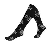 Calcetines De Compresión Que Te Jodan, Maldito Cabrón. Calcetines Vuelos Antideslizantes Medias Hasta La Rodilla Suaves Deporte Socks Para Circulación Mujeres 50Cm