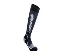 Alpinestars Plus Calcetines de motocross, negro-gris, tamaño S para Hombres