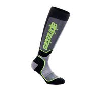 Alpinestars Plus Calcetines de motocross, negro-gris-amarillo, tamaño S