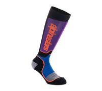 Alpinestars Plus Calcetines de motocross juvenil, negro-lila, tamaño M L