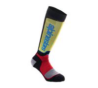 Alpinestars Plus Calcetines de motocross juvenil, negro-rojo-amarillo, tamaño M L