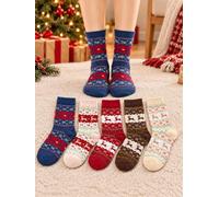 Calcetines de cuello redondo para mujer, bonitos calcetines con patrón de perro de dibujos animados, suaves, transpirables, elásticos, casuales, multicolor, cómodos para todos los días