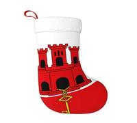 Calcetines de decoración de Navidad con bandera de WHJSSF de Gibraltar, decoración del hogar, suaves y cómodos para oficina, árbol de Navidad, chimenea