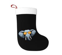 Calcetines de decoración de Navidad con diseño de cabeza de elefante HJFCZH con gafas de sol, decoración del hogar, suaves y cómodos para oficina, árbol de Navidad, chimenea