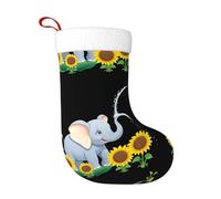 Calcetines de decoración de Navidad con diseño de elefante en HJFCZH y girasoles, decoración del hogar, suaves y cómodos para oficina, árbol de Navidad, chimenea