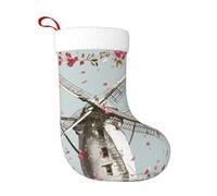 Calcetines de decoración de Navidad con diseño de molino de viento WHJSSF atmosférico, decoración del hogar, suaves y cómodos para oficina, árbol de Navidad, chimenea