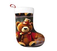 Calcetines de decoración de Navidad con diseño de oso de Acción de Gracias con texto en inglés "WHJSSF Dancing Thanksgiving Bear", decoración del hogar, suaves y cómodos para oficina,