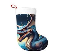 Calcetines de decoración de Navidad con imagen de dragón rugiente de WHJDPP para decoración del hogar, suaves y cómodos para oficina, árbol de Navidad, chimenea