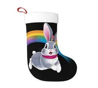 Calcetines de decoración de Navidad con texto en inglés "HJFCZH Crossing The Rainbow", decoración del hogar, suaves y cómodos para oficina, árbol de Navidad, chimenea