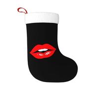 Calcetines de decoración de Navidad con texto en inglés "HJFCZH Kiss the Lips Prints", decoración del hogar, suaves y cómodos para oficina, árbol de Navidad, chimenea