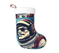 Calcetines de decoración de Navidad con texto en inglés "WHJSSF Cool Man in Outer Space Galaxy", decoración del hogar, suaves y cómodos para oficina, árbol de Navidad, chimenea