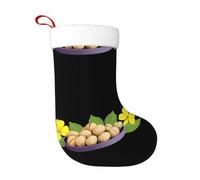 Calcetines de decoración de Navidad con texto en inglés "WHJSSF He'ta in the Flower Tray Printed Home Decor Soft and Comfortable for Office Christmas Tree Fireplace