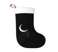 Calcetines de decoración de Navidad con texto en inglés "WHJSSF Horrible Tree Shadows in the Moonlight", decoración del hogar, suaves y cómodos para oficina, árbol de Navidad, chimenea