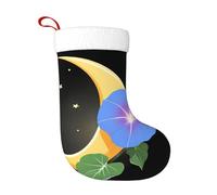 Calcetines de decoración de Navidad con texto en inglés "WHJSSF Morning Glory on the Moon", decoración del hogar, suaves y cómodos para oficina, árbol de Navidad, chimenea