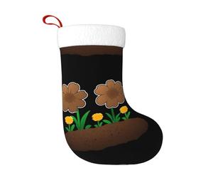 Calcetines de decoración de Navidad, flores HJFCZH plantadas en estiércol de vaca, decoración del hogar, suaves y cómodos para oficina, árbol de Navidad, chimenea