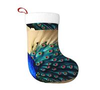 Calcetines de decoración de Navidad HJFCZH con estampado de pavo real fresco, decoración del hogar, suaves y cómodos para oficina, árbol de Navidad, chimenea